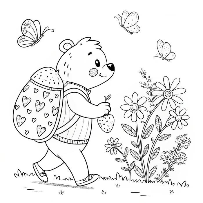 tranh tô màu con gấu cho bé tập nhận màu