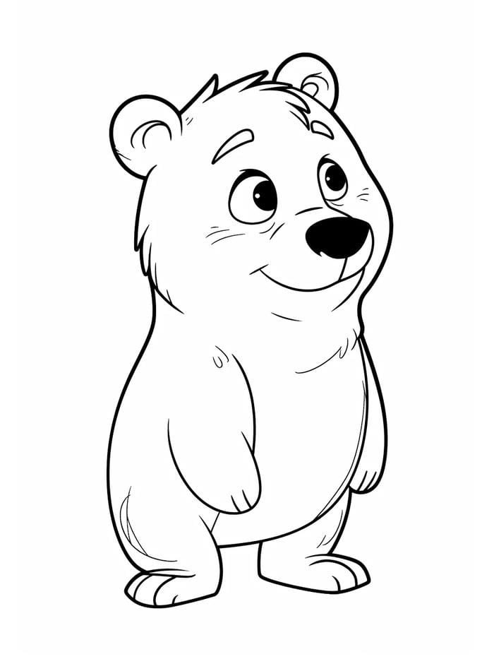 tranh tô màu con gấu đẹp phong cách dễ thương