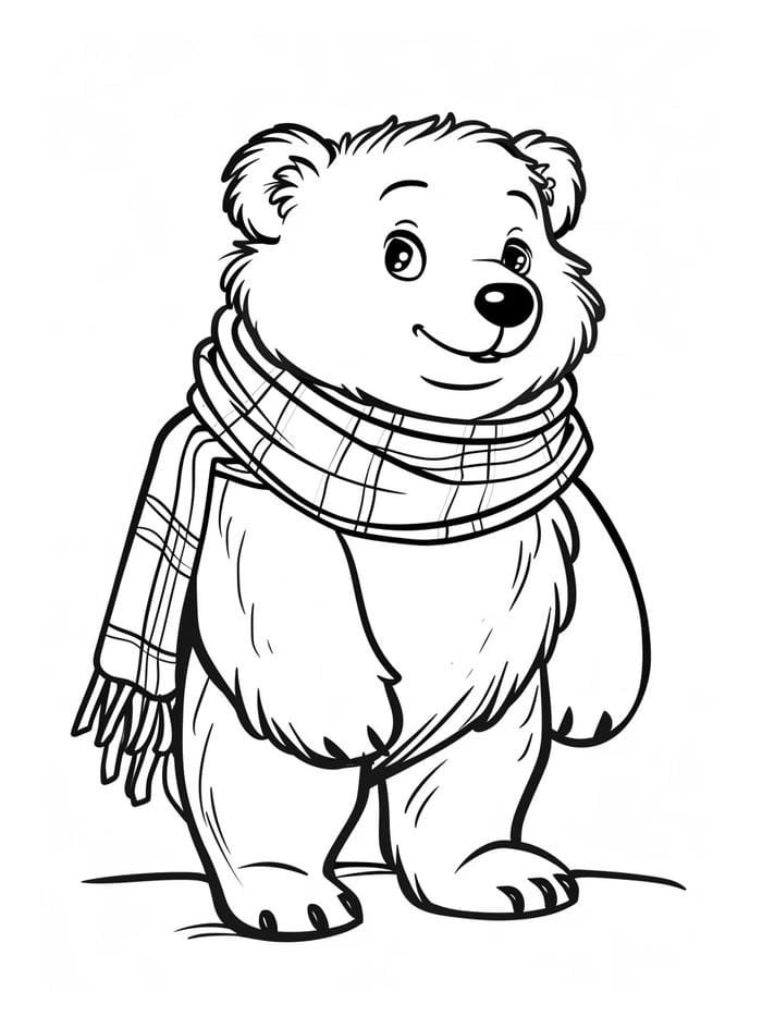 tranh tô màu con gấu đẹp phù hợp mỹ thuật