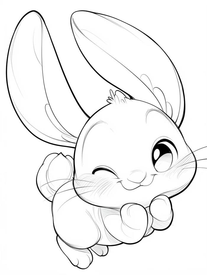 tranh tô màu con thỏ vẻ ngoài thân thiện