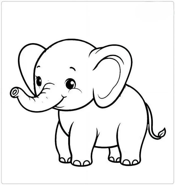 tranh tô màu con voi dành cho trẻ nhỏ
