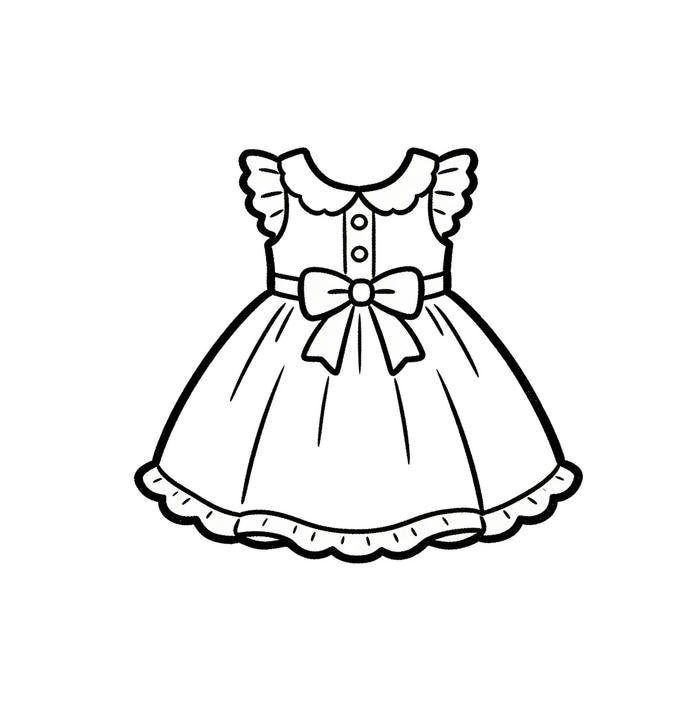 tranh tô màu váy công chúa cho bé gái