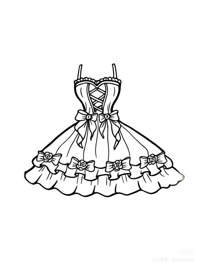 tranh tô màu váy công chúa đáng yêu