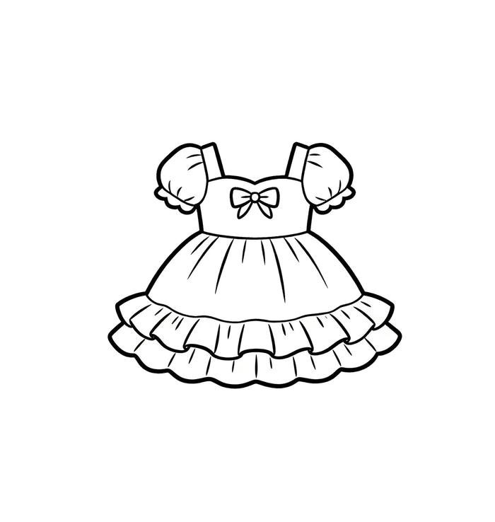 tranh tô màu váy công chúa dễ thương cho bé