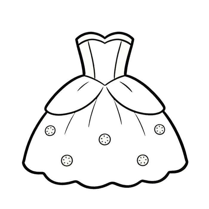 tranh tô màu váy công chúa kiểu truyền thống