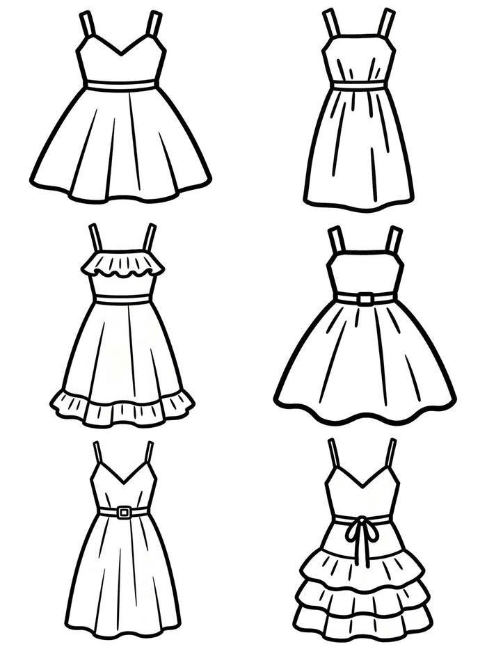 tranh tô màu váy công chúa thiết kế xinh