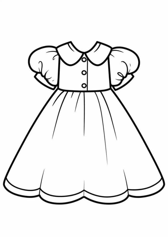 váy xòe nhẹ tranh tô màu váy công chúa