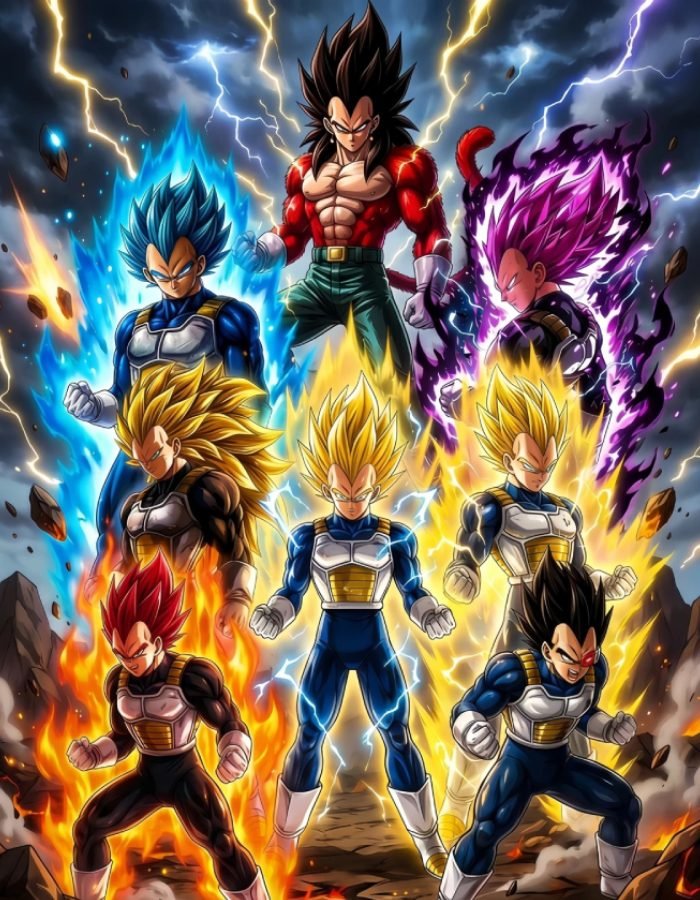 vẻ kiêu hãnh đặc trưng hiện rõ trong ảnh Vegeta