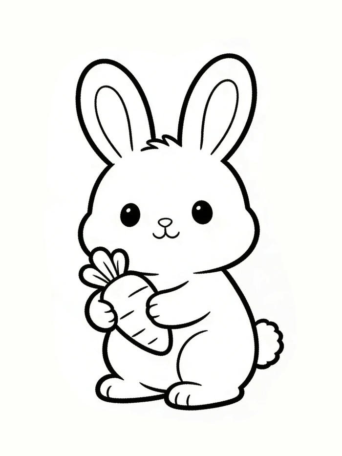 vẻ ngoài ngộ nghĩnh từ tranh tô màu con thỏ cute