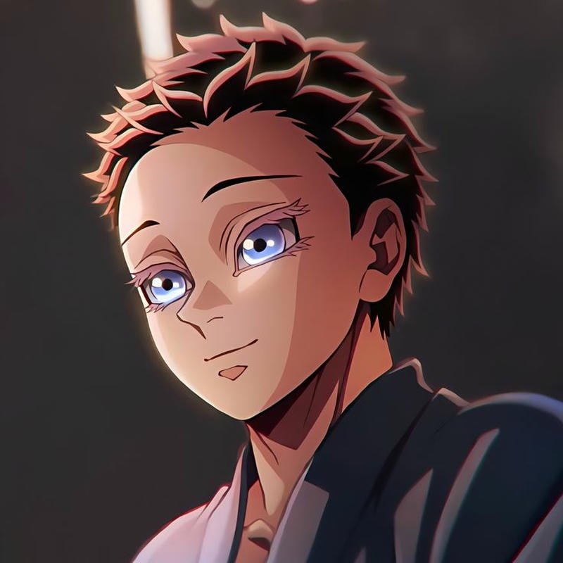 Akaza chiến bình trong khung cảnh hành động anime