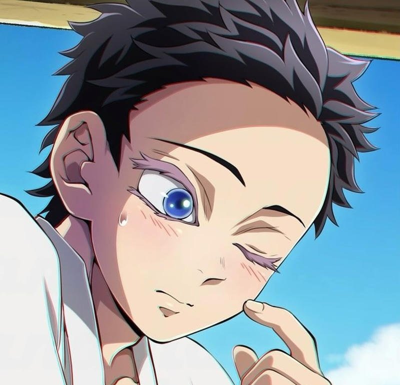 Ảnh Akaza ngầu với hiệu ứng màu sắc nổi bật