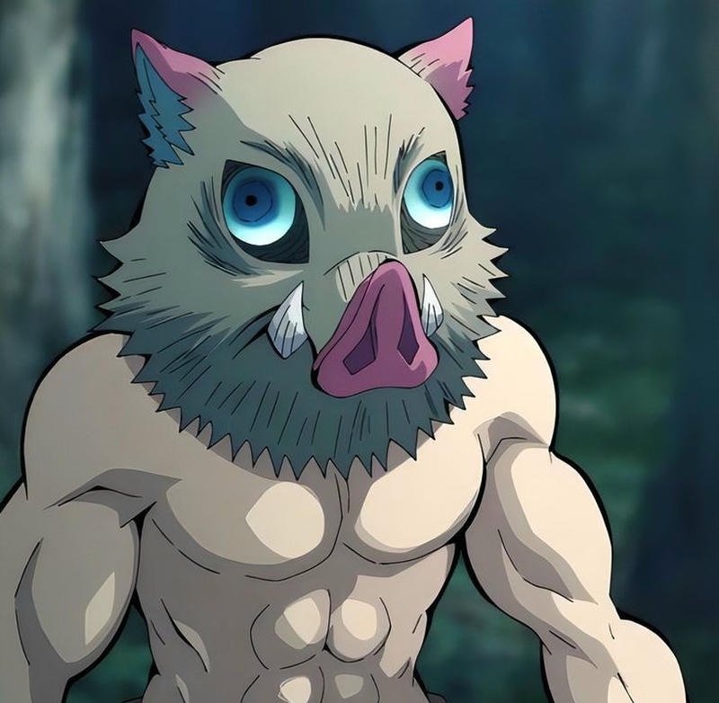 Ảnh Inosuke ngầu chiến binh với cơ bắp rõ nét