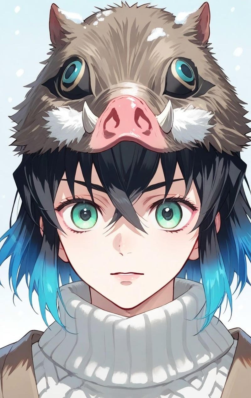 Ảnh Inosuke thanh gươm diệt quỷ trong cảnh giao chiến