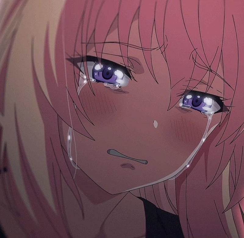Ảnh anime khóc cute với giọt nước mắt long lanh