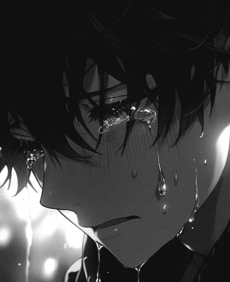 Ảnh anime khóc thầm trong không gian yên tĩnh