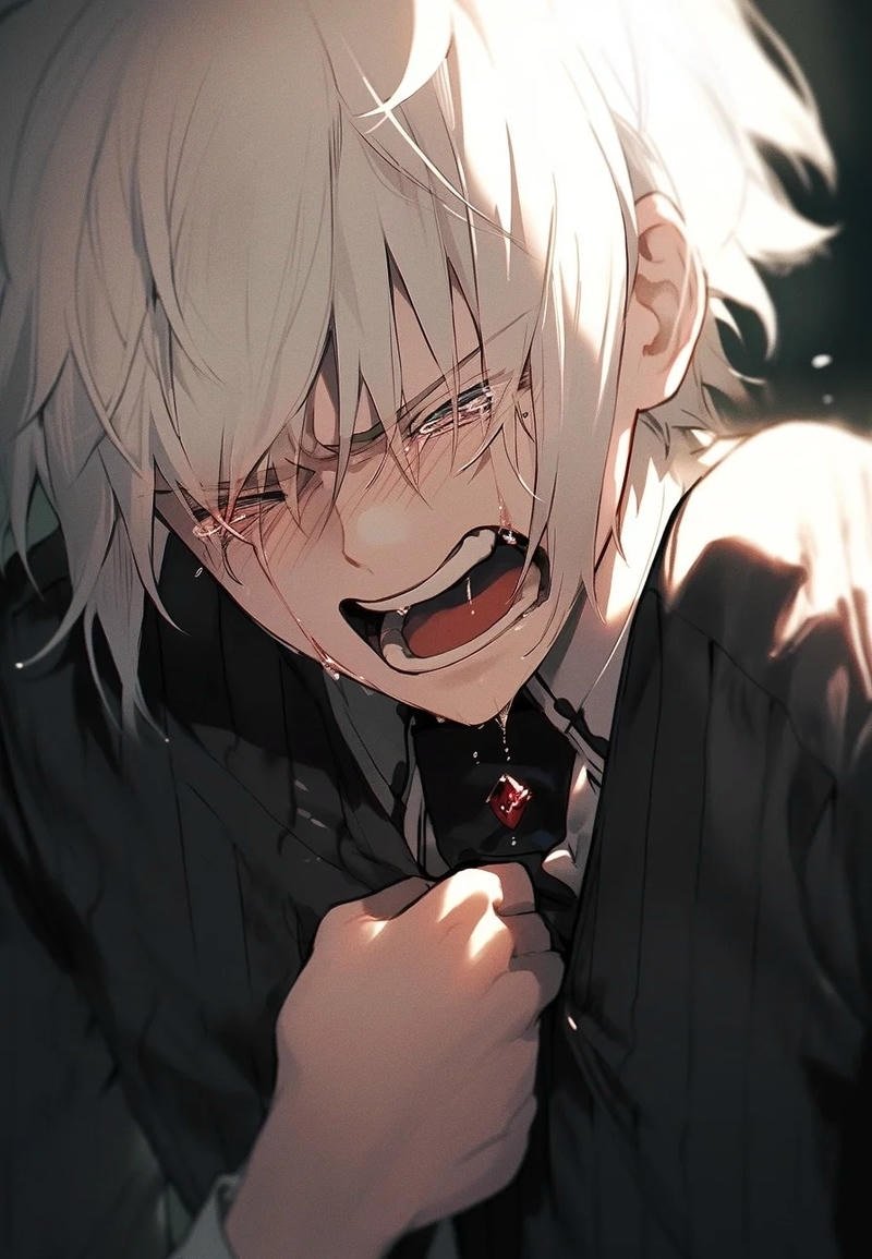 Ảnh anime khóc với ánh sáng buồn nhẹ nhàng