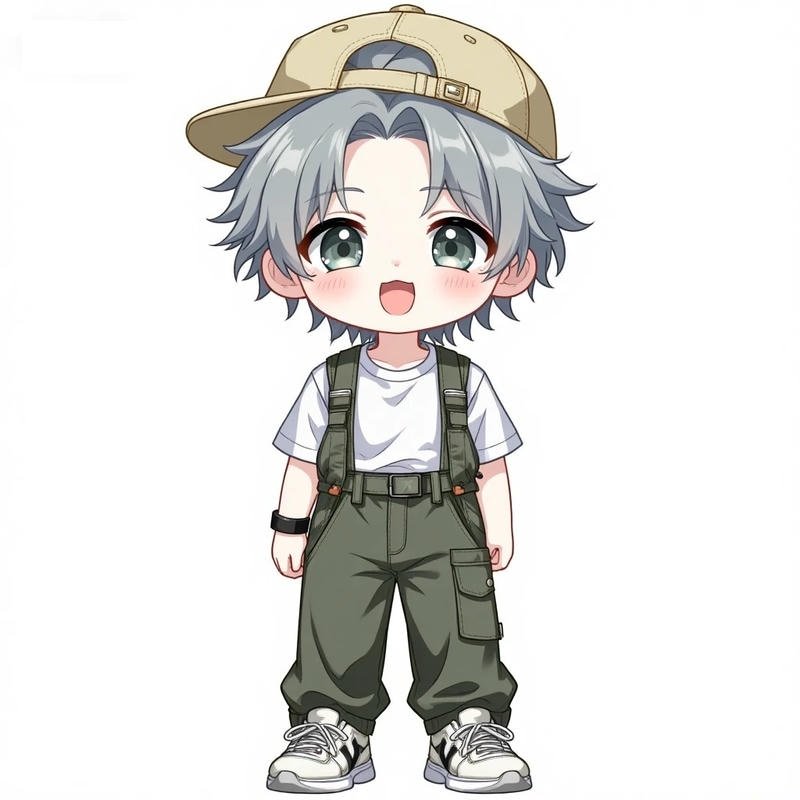Ảnh anime nam chibi với nụ cười rạng rỡ