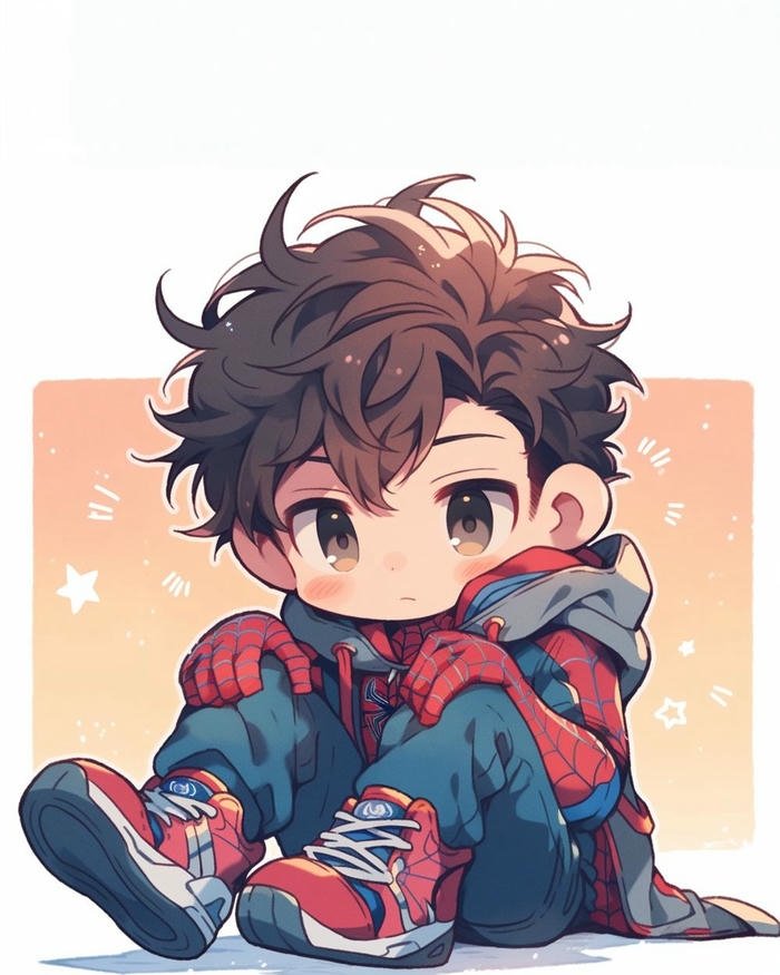 Ảnh chibi spider man đầy màu sắc