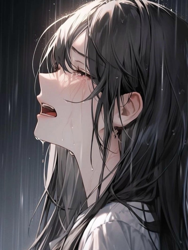 Ánh mắt đỏ hoe thể hiện nỗi buồn trong anime