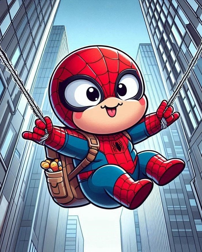 Ảnh người nhện chibi phong cách đáng yêu