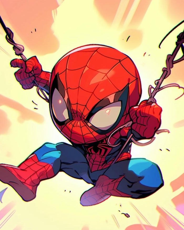 Ảnh spider man chibi diện mạo nhỏ xinh cuốn hút