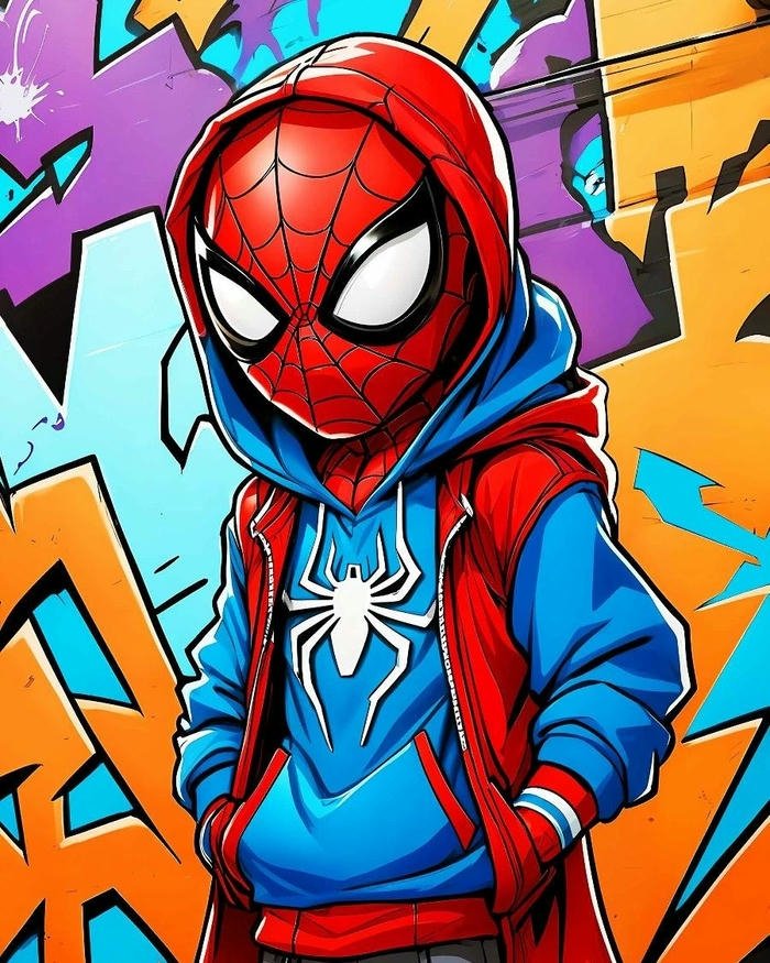 Ảnh spider man chibi phong cách ngộ nghĩnh cuốn hút
