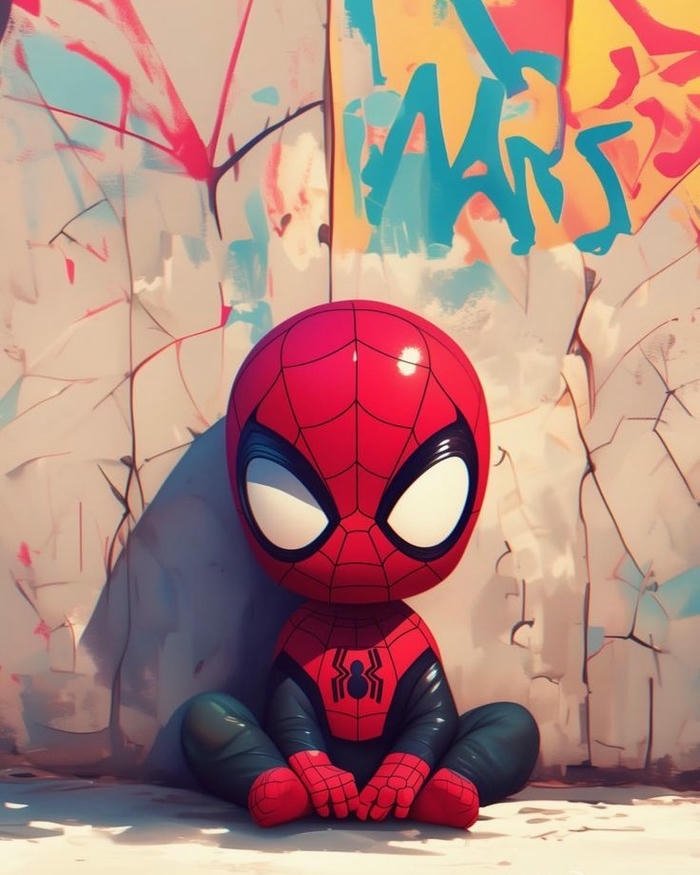 Ảnh spider man chibi tạo hình nhỏ nhắn đáng yêu