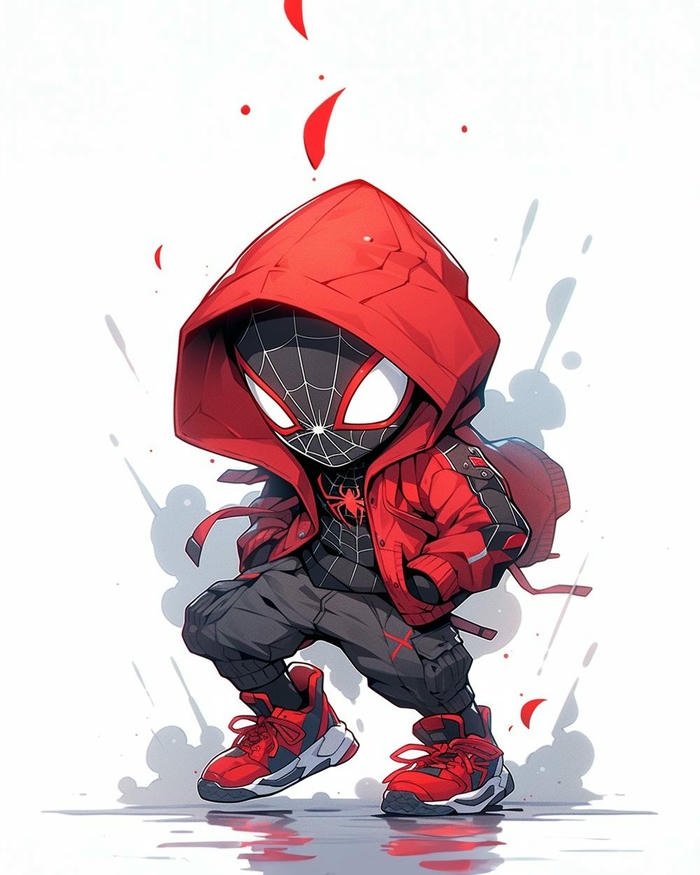 Ảnh spider man chibi thần thái tinh nghịch dễ thương