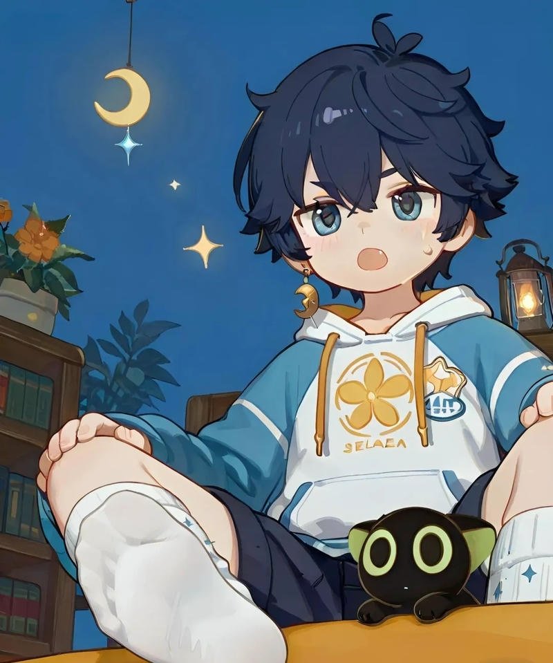 Anime chibi nam với biểu cảm vui vẻ đáng yêu