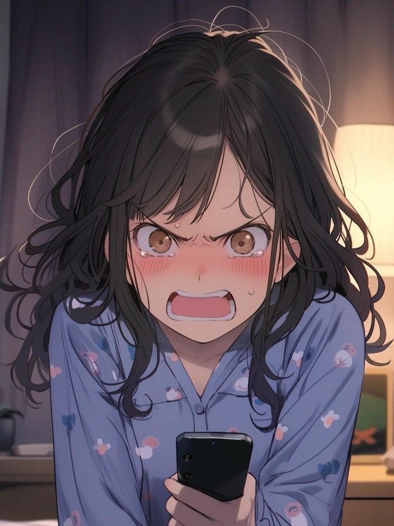 Anime khóc cười biểu cảm lẫn lộn cảm xúc hỗn loạn