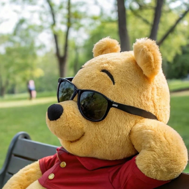 Avatar gấu bông đeo kính hình ảnh vui tươi đầy sức hút