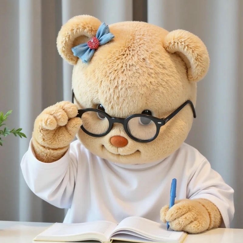 Avatar gấu bông đeo kính hình tượng dễ thương đầy thu hút