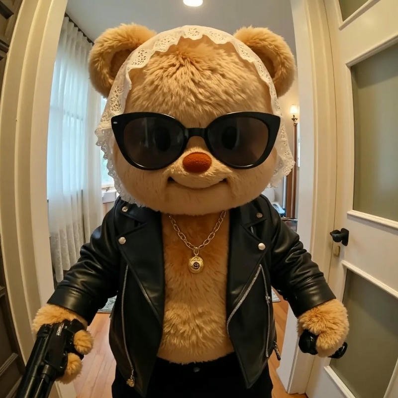 Avatar gấu bông mang cặp kính đáng yêu