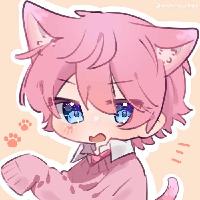 Avatar hiha đeo tai thú hồng phong cách loli ngộ nghĩnh