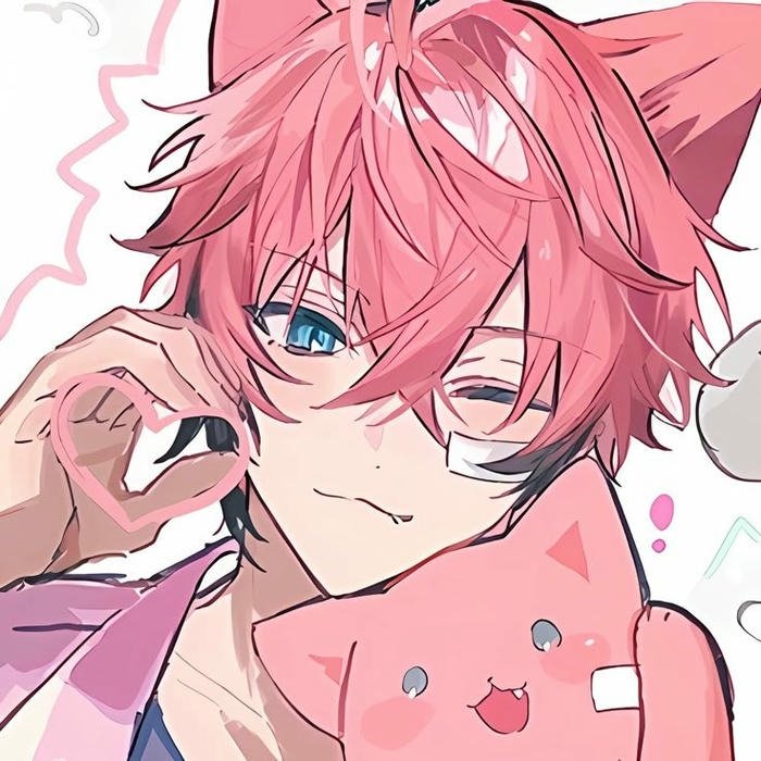 Avatar hiha nháy mắt tinh nghịch trong trang phục màu hồng