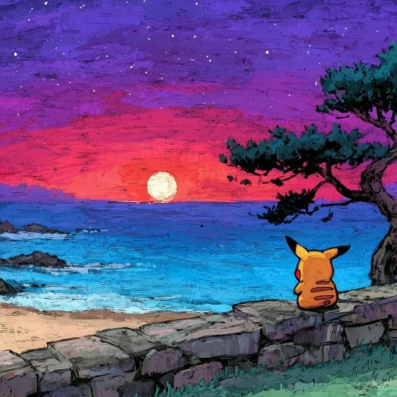 Avatar phong cảnh cute nét minh họa mềm mại đầy cuốn