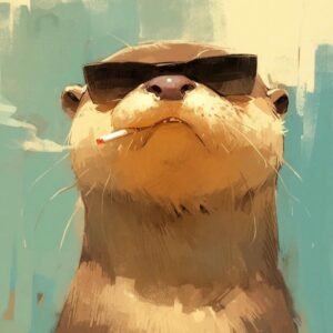 Avatar rái cá vô tri nét mặt lạnh lùng nhưng trông dễ thương