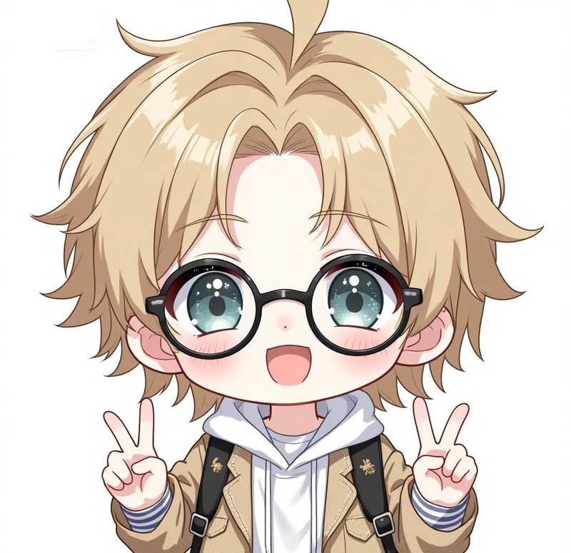 Chibi nam dễ thương trong phong cách hoạt hình