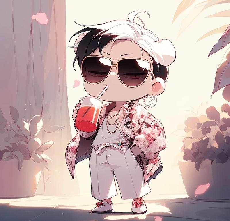 Chibi nam dễ thương với nét vẽ đơn giản