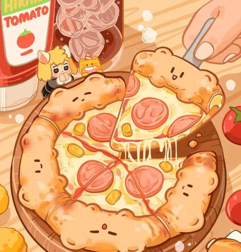 Đồ ăn chibi nhỏ xinh trong phong cách anime