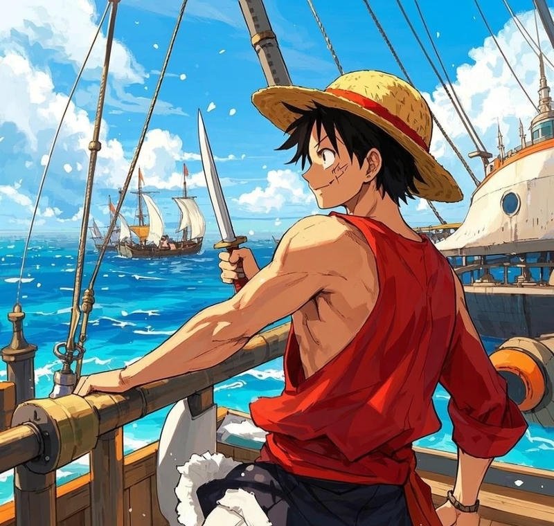 Download ảnh anime Luffy Wano sắc nét