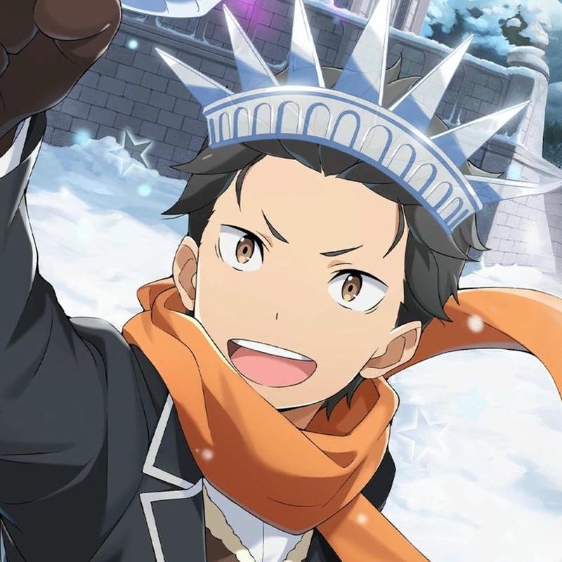 Hình Natsuki Subaru 4K với phong cách đơn giản