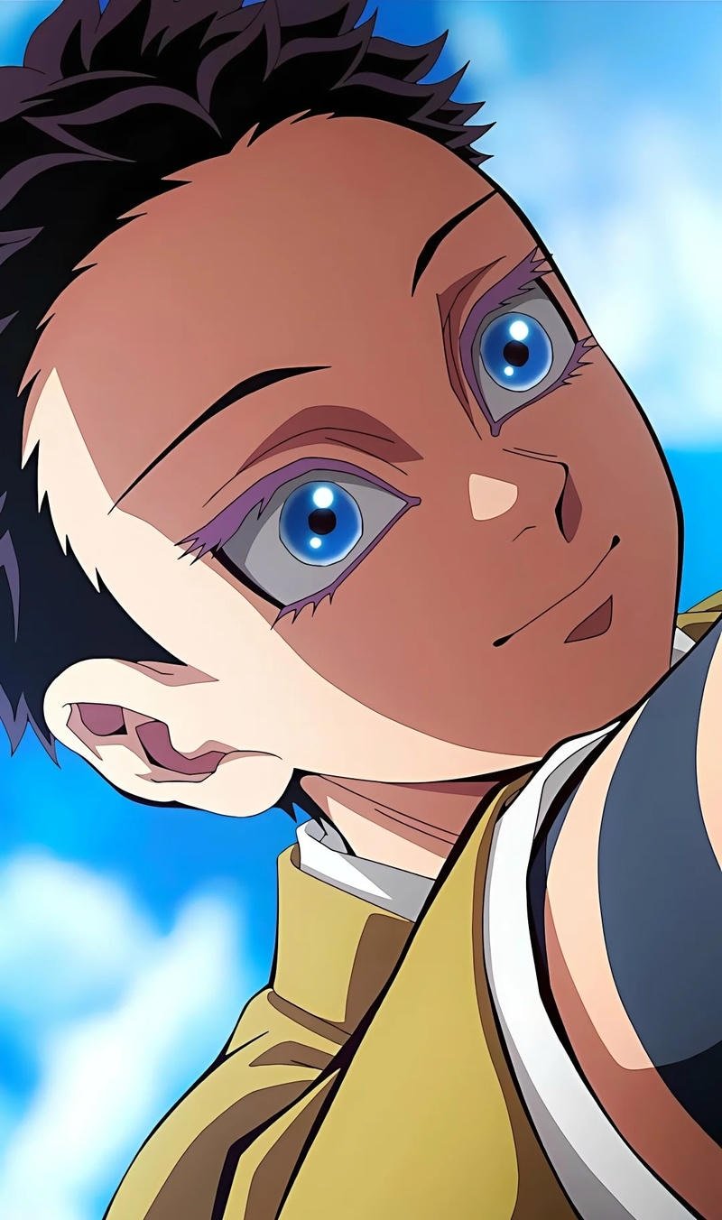 Hình ảnh Akaza với tạo hình đặc trưng trong anime