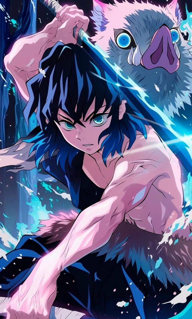 Hình ảnh Inosuke chiến binh với phong cách độc đáo