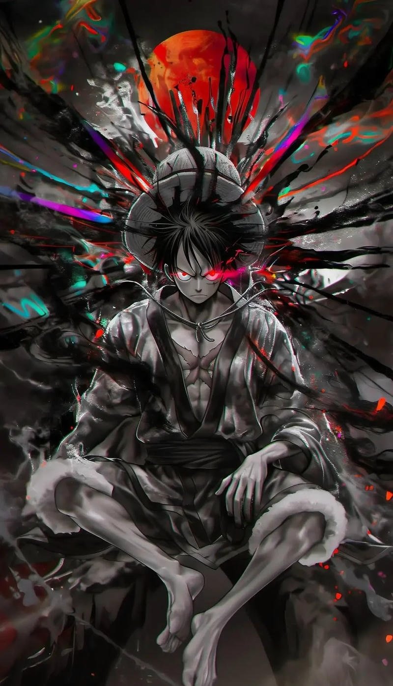 Hình ảnh Luffy chibi nụ cười rạng rỡ