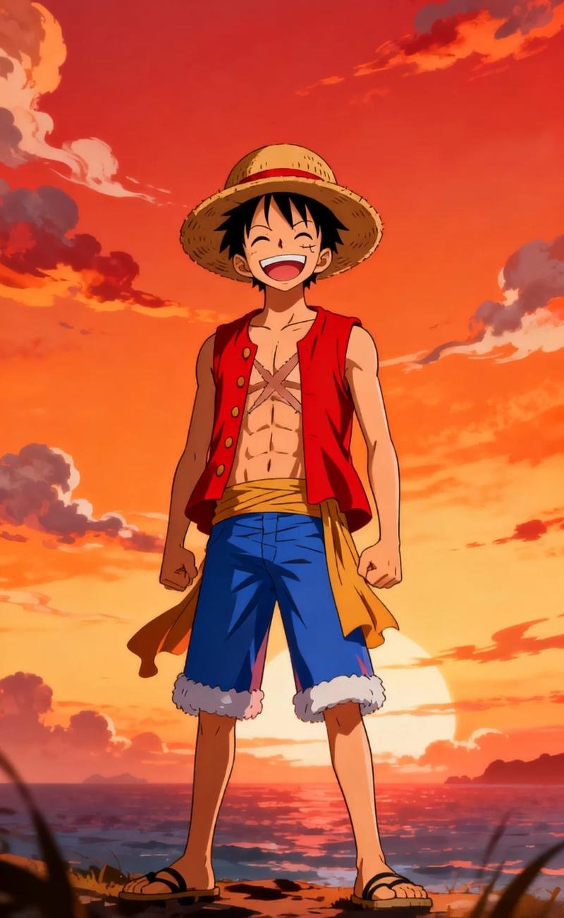 Hình ảnh Luffy cực ngầu trong tạo hình hải tặc mạnh mẽ