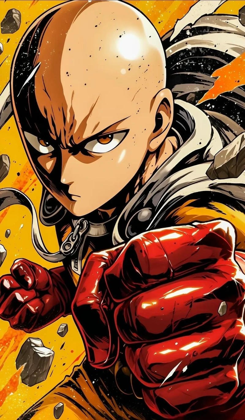 Hình ảnh Saitama cute với biểu cảm hài hước