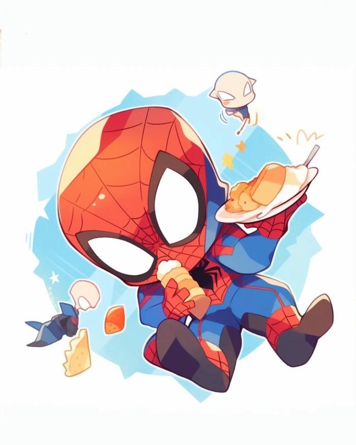 Hình ảnh chibi spider man sắc sảo nổi trội