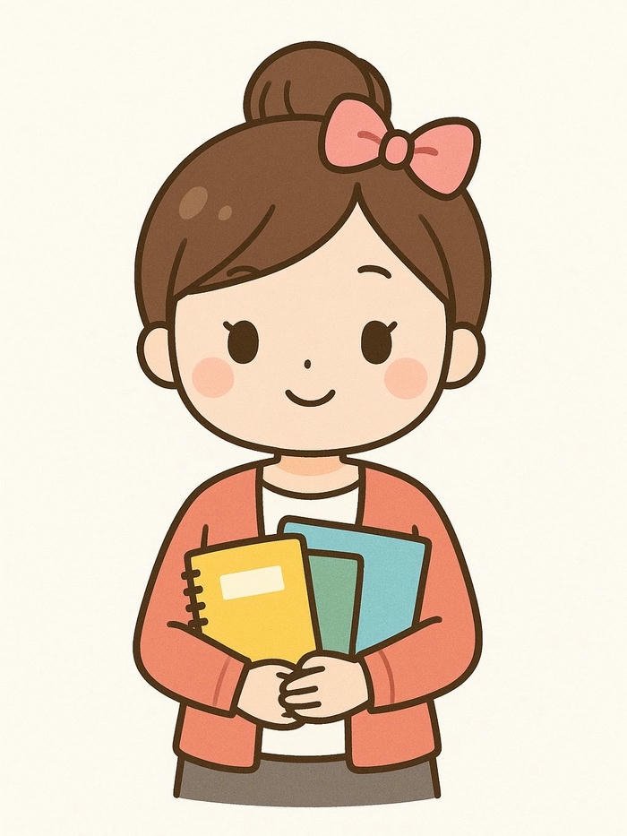 Hình ảnh cô giáo chibi búi tóc củ tỏi dễ thương