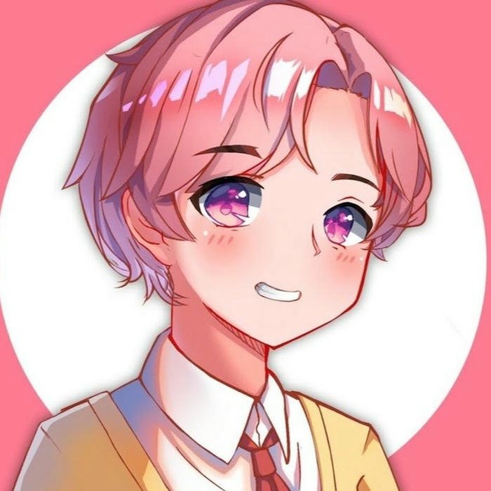 Hình nền hiha cute cười tươi tắn trong khung tròn đỏ thắm